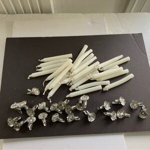 White and Silver Cake Candles Party Supplies